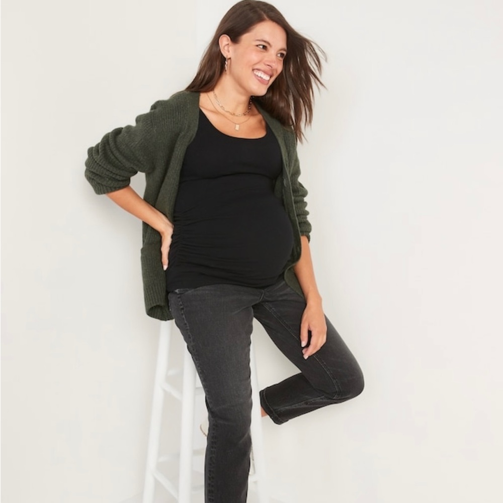 Maternity Black Wash Boyfriend Jeans - Size 10 short